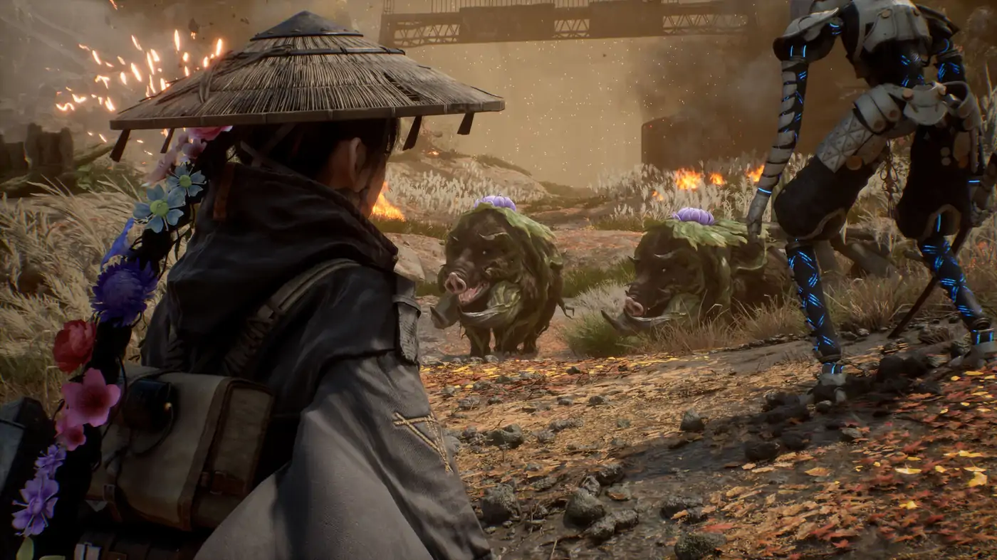 Blighted animal enemies with infection marks in a wasteland setting from Beast of Reincarnation promotional imagery